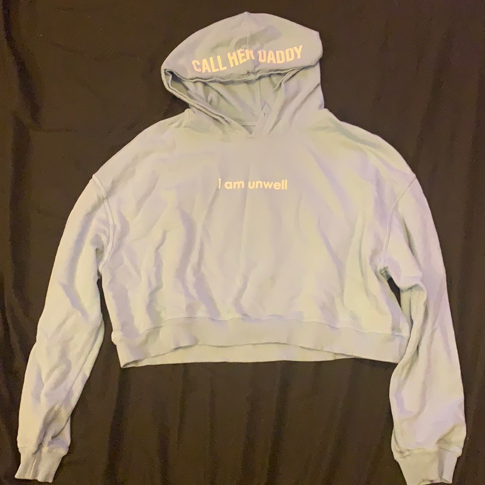 Light blue cropped hoodie
